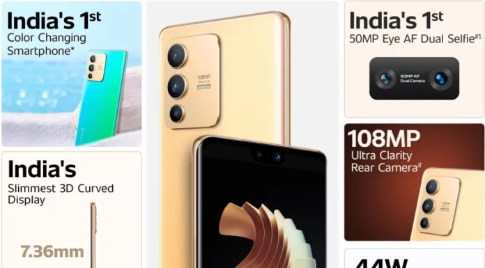 VIVO V23 PRO 5G FEATURES AND REVIEWS Vivo V23 Pro 5G (Sunshine Gold, 128 GB) (8 GB RAM)